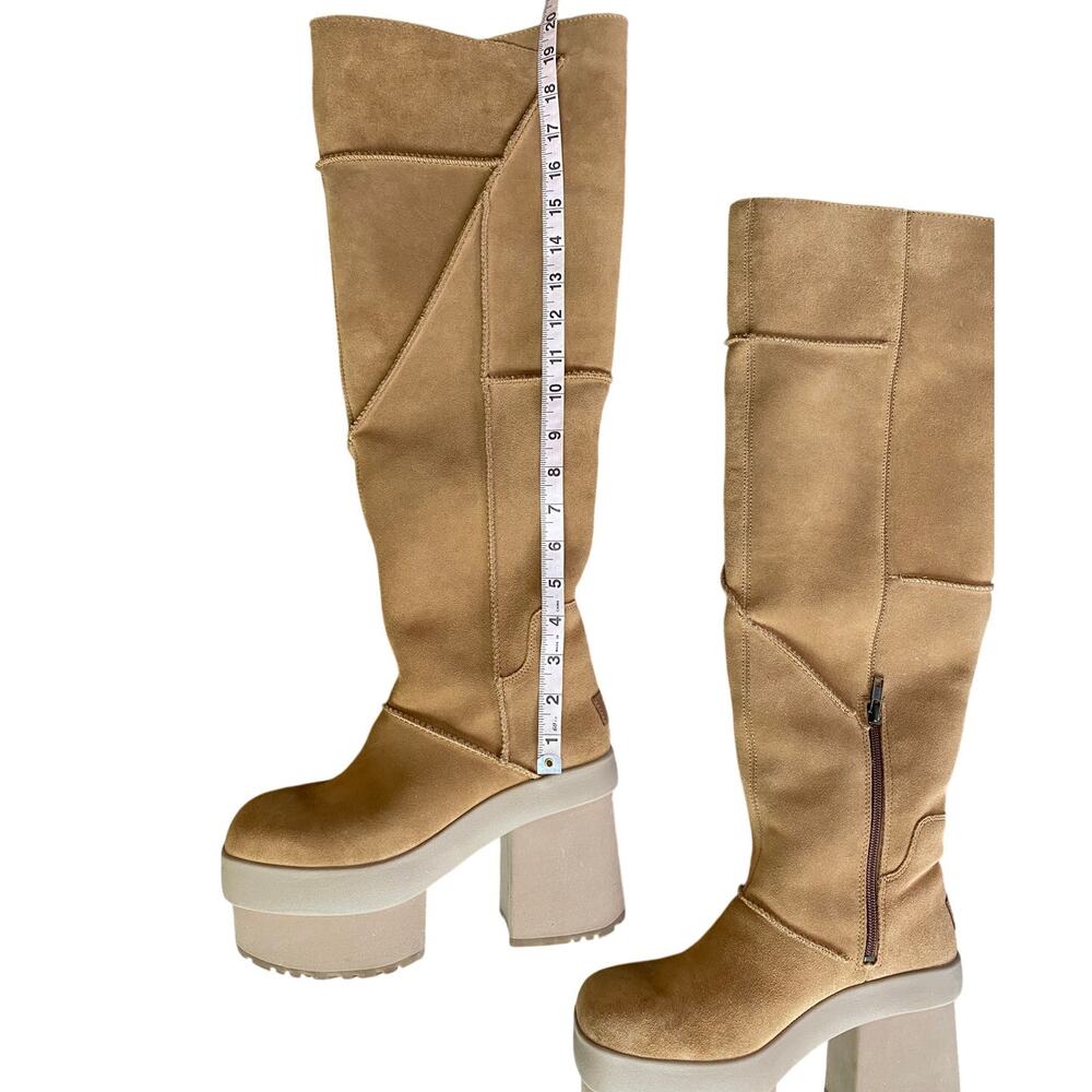 UGG New Heights Chestnut Brown Platform Xtra Boots Size 8 - Picture 8 of 12